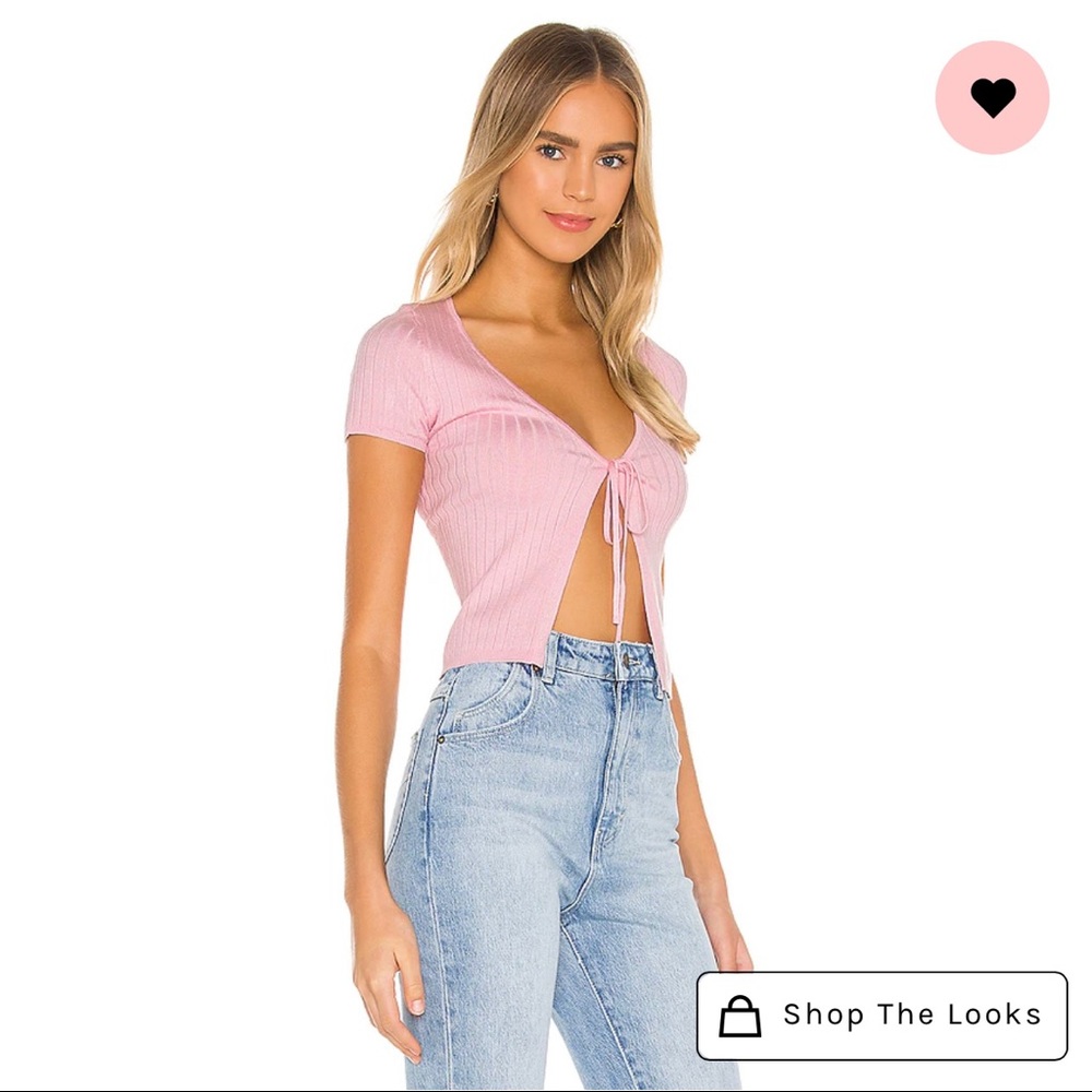 NWT Y2K-Inspired superdown Tie Front Top in Baby Pink 💕💕